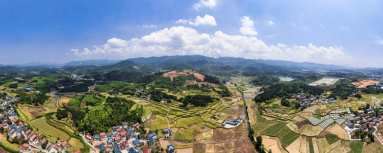 稻田航拍航拍湖南湘西乡村全景图片背景