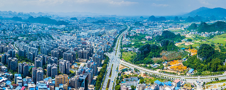 航拍城市建筑群全景图拼接背景图片