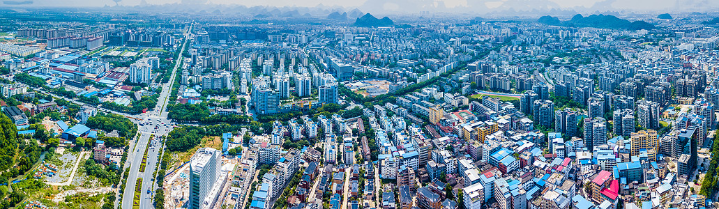 航拍城市建筑群全景图拼接背景图片