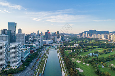 深圳城市深圳南山区大沙河生态长廊背景