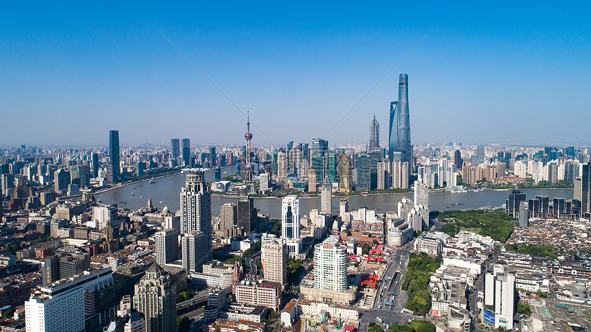 航拍上海城市建筑