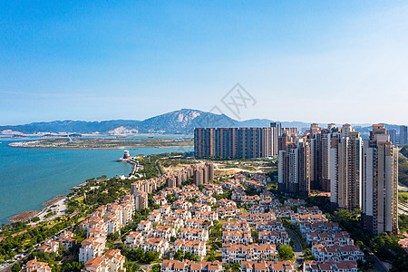 海边住宅区背景图片