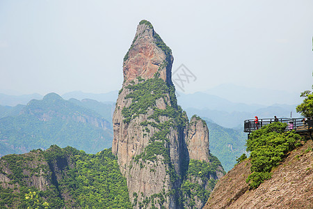 浙江义乌台州神仙居地标观音峰背景