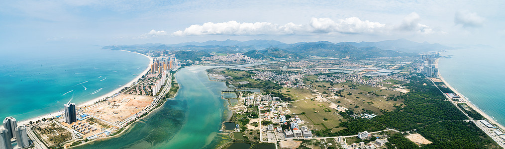 黄月惠州双月湾海景背景