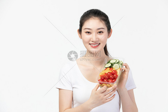 女性健康饮食水果蔬菜沙拉图片