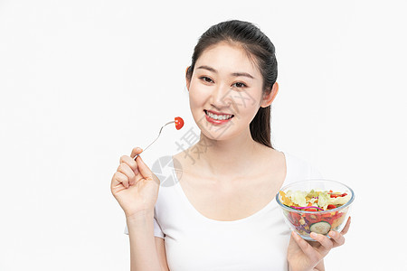 女性健康饮食水果蔬菜沙拉图片