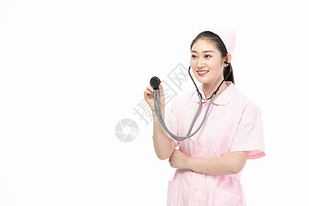 女护士拿听诊器图片