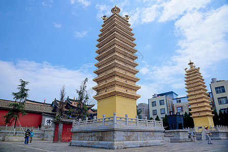 金刚葫芦娃昆明官渡古镇妙湛寺金塔背景