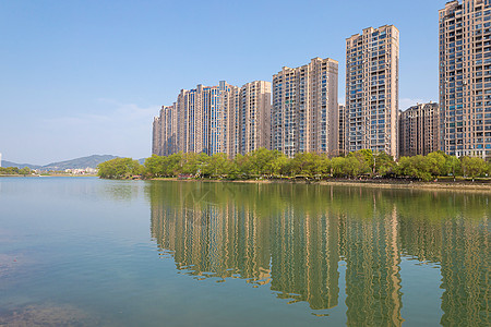 河景房城市风光江景楼盘背景