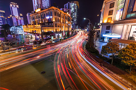 重庆杨家坪车流夜景图片