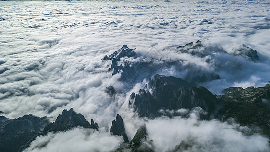 航拍山黄山云海背景