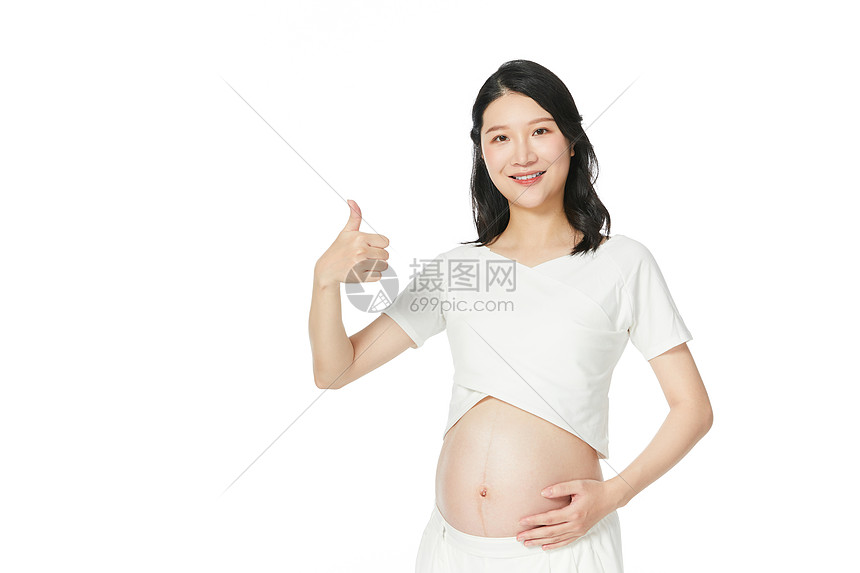孕妇做点赞手势图片
