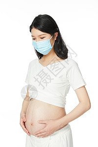 孕妇戴口罩图片