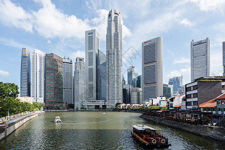 新加坡风景新加坡市中心建筑群背景