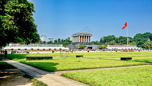 胡志明故居越南胡志明广场背景