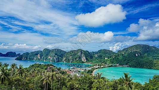 甲米岛泰国海滩泰国皮皮岛山顶观景台背景