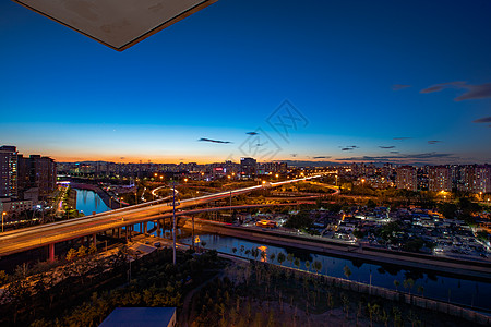 北京东五环远通桥夜景图片