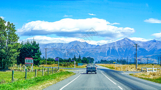 汽车马路新西兰公路自驾风光背景