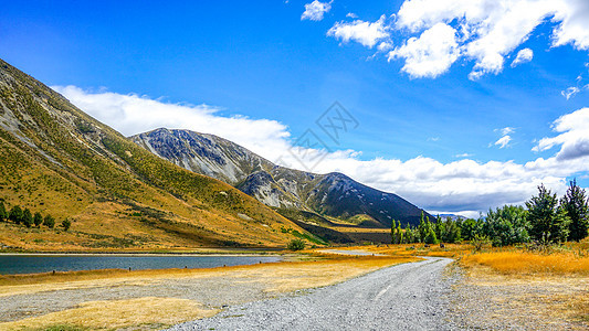 新西兰山路自驾风光道路高清图片素材