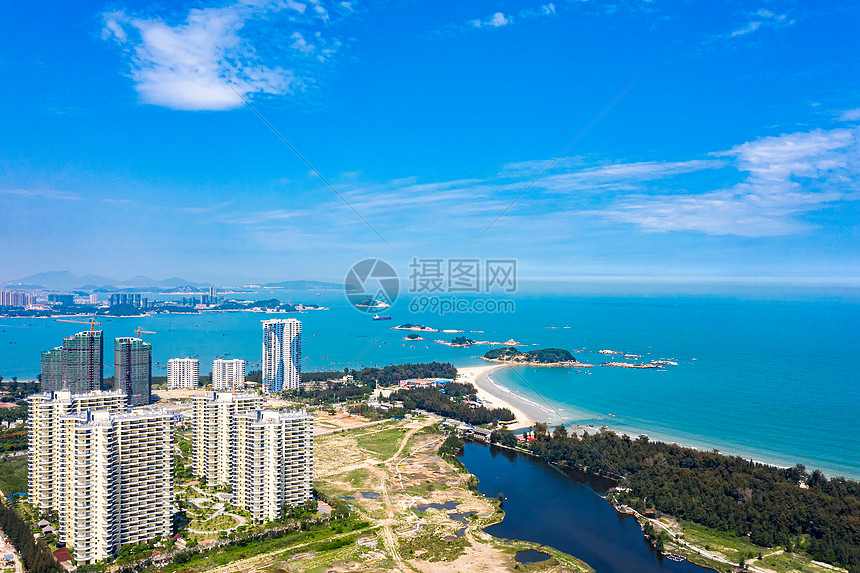 航拍福建东山金銮湾环境