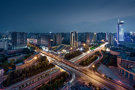 西安二环立交桥夜景高清图片