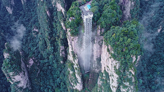 张家界的山武陵源百龙天梯背景