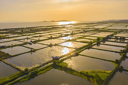 江苏苏州拙政园风景苏州太湖水田傍晚航拍背景