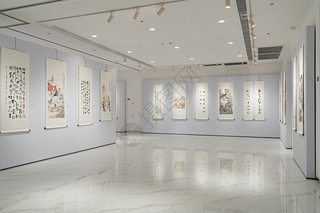 参观画展国画书法展览背景