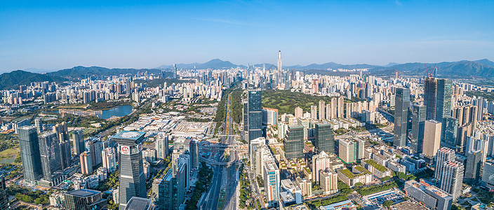 深圳南山区城市风光航拍背景图片