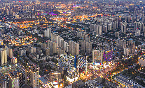 西安cbd西安城市高空夜景背景