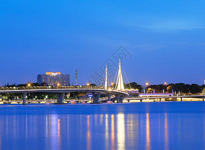 金鸡湖长桥夜景图片