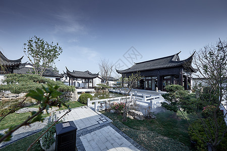 山东中式别墅景观庭院图片