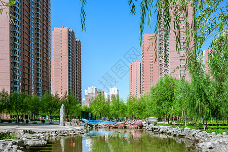 内蒙古牧场新时代住宅小区景观背景