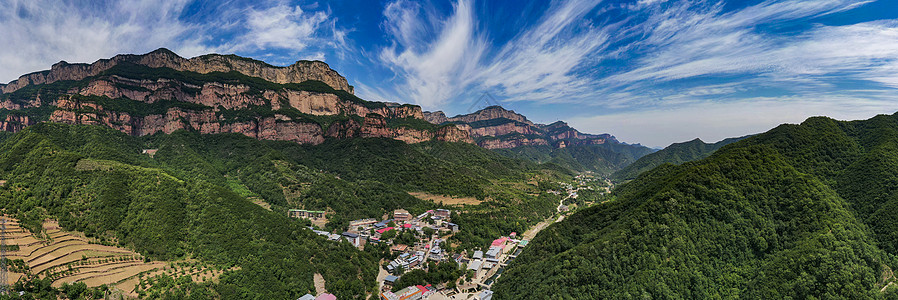 航拍河北嶂石岩国家风景名胜区全景图片