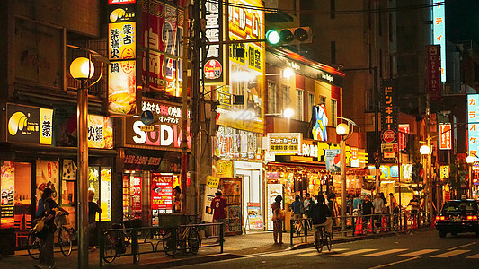 海鲜摊位日本关西夜市背景
