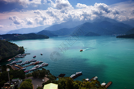 台湾机场日月潭风光背景