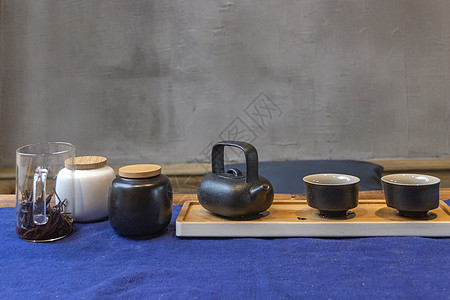 新中式民宿空间喝茶图片