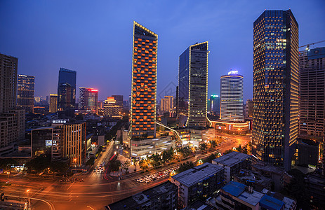 成都夜景都市风光春熙路高清图片