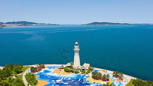 海边灯塔威海海边的灯塔背景