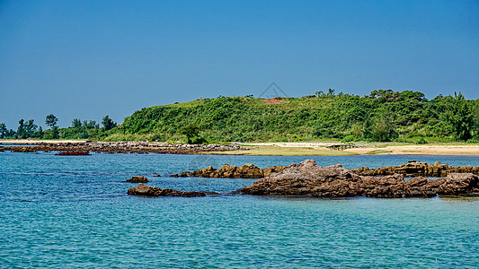 广西北海防城港怪石滩海上赤壁背景