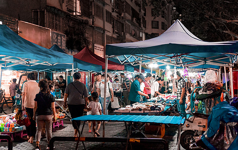 喧嚣夜市地摊摆摊背景