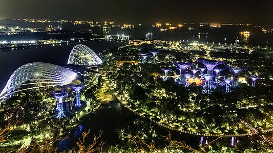 新加坡城市夜景航拍图片
