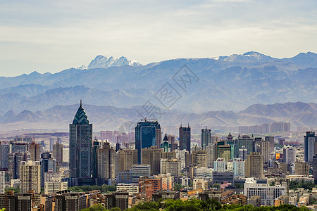 新疆乌鲁木齐雪山天际线背景图片