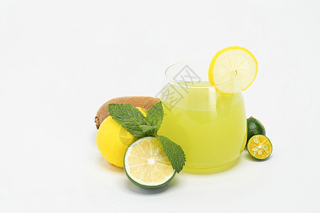 夏日柠檬果汁背景图片