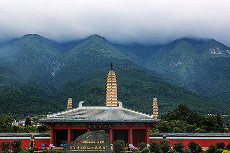 大理城云南大理崇圣寺三塔背景