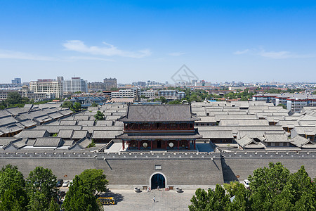 潍坊风筝广场山东青州古城背景