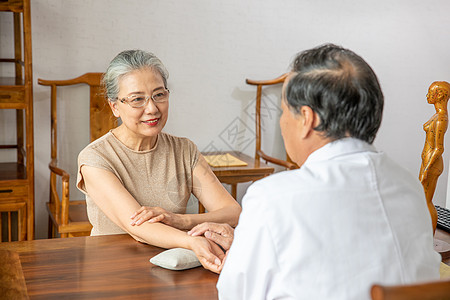 养生会馆中医养生馆中医号脉背景