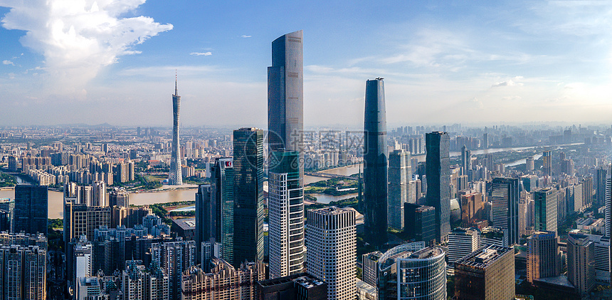照片 建筑空间 珠江新城 航拍广州cbd写字楼珠江新城.