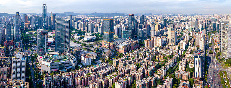 全景航拍广州天河区城市建筑群背景图片