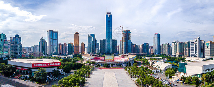 广州体育馆航拍全景广州天河体育中心背景